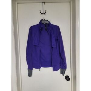 ~ womens purple full zip mondetta sweatshirt with sewn in thumb holes